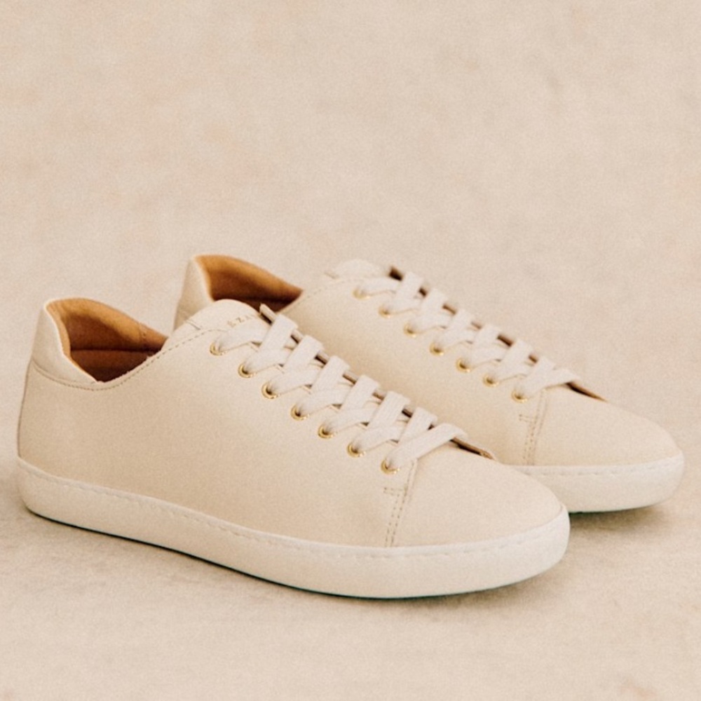Sezane Jack Trainers Sneakers• Size US 7• Smooth Ecru Color